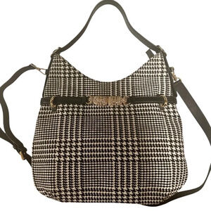 NWOT Talbots Black and Whitete Houndstooth Purse with gold Accents